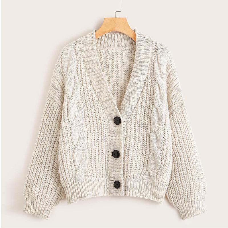 Knit Sweater Women Autumn Casual Long Sleeve Button Cardigan Knitted Sweaters Coat Femme Winter Warm Clothes