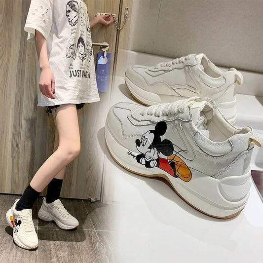 Mickey Printed Platform Increased Sneakers