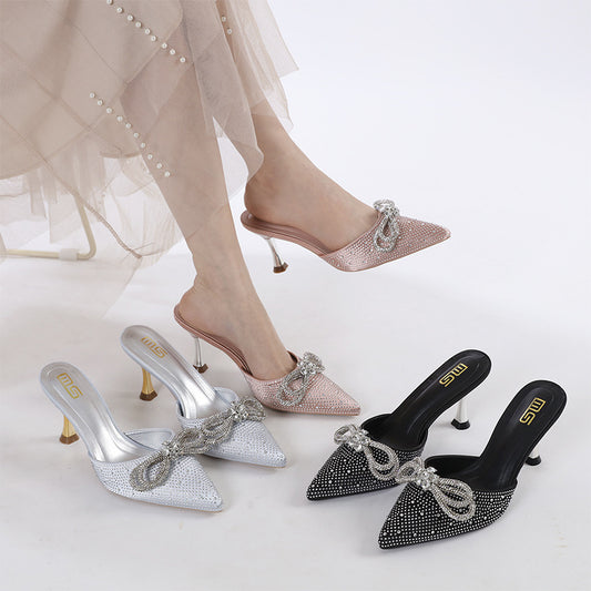 Minimalist Sandals | Stiletto Sandals | Rhinestone Sandals