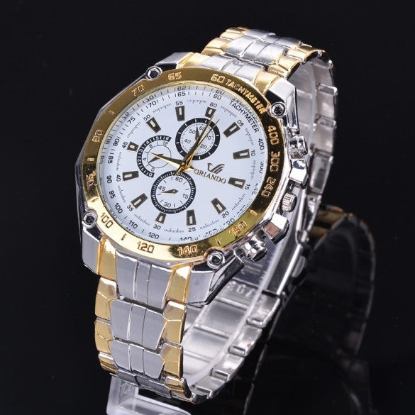 Fashion Stainless Steel Luxury Sport Analog Quartz Clock Men's Wrist Watch - May Your Fashion - 4