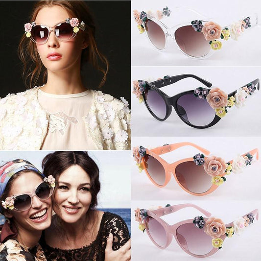 2016 Vintage Shades Women Designer Rose Flowers Sunglasses - MeetYoursFashion - 1
