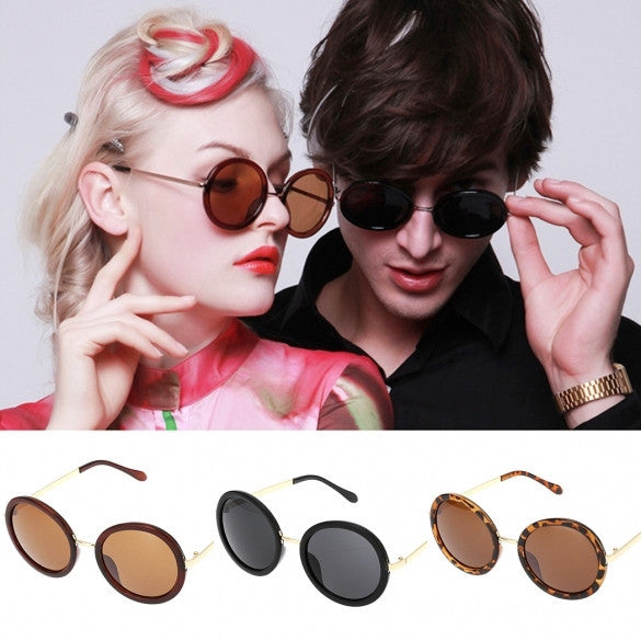 Hot Fashion Unisex Vintage Style Plastic Frame Round Lens UV Protective Casual Outdoor Sunglasses