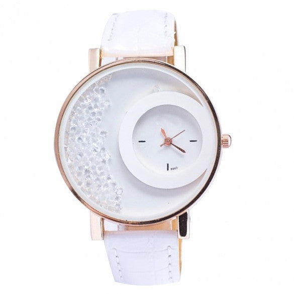 Fashion 5 Colors Ladies Synthetic Leather Strap Analog Quartz Wrist Watch Casual Women Dress Watches Hot