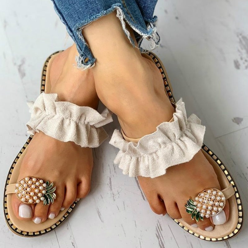Pineapple Pearl Flat Bunions Sandals