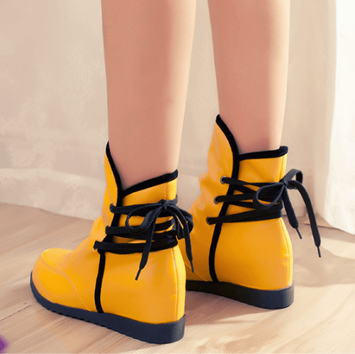 Leather Lace Up Flat Ankle Boots