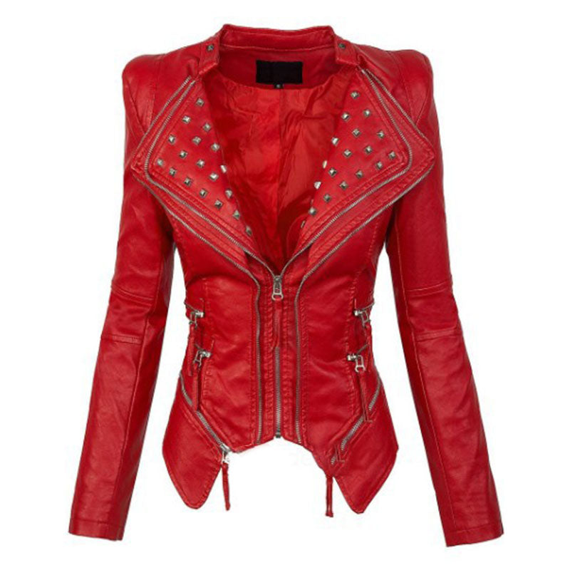 Punk Rivet Zipper Moto Jacket