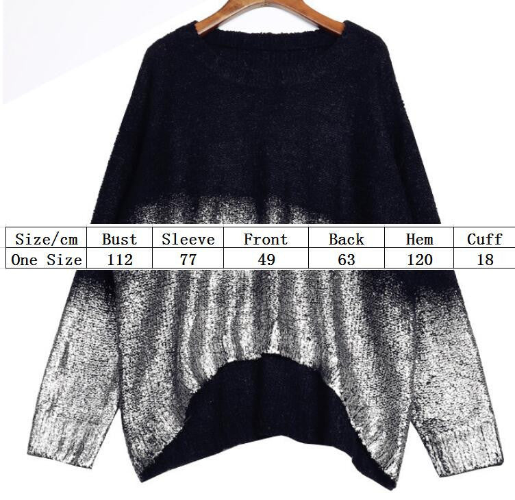 Bat Sleeve Scoop Loose Sequins Sweater