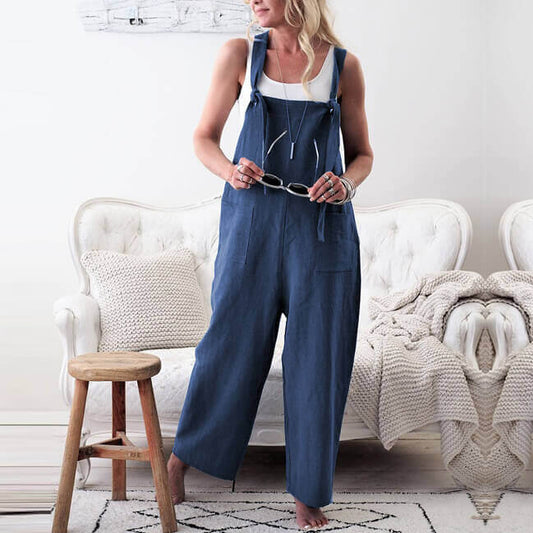 Overall Pockets Unisex Loose Jumpsuits