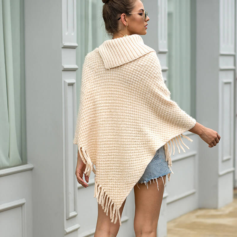 Tassel Loose Long Cape Sleeve Women Sweater