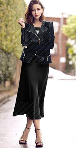 PU Patchwork Lapel Double Zippers Long Sleeves Slim Short Coat - Meet Yours Fashion - 1