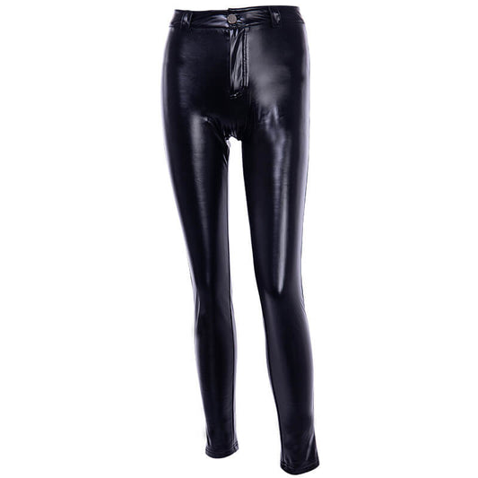 Leather High Waist Stretch  Pants For Winter