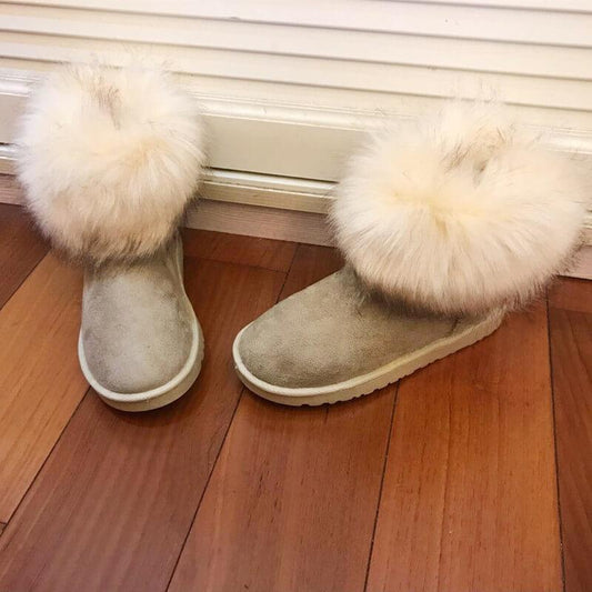 Fur Winter Round Toe Fashion Flat Boots