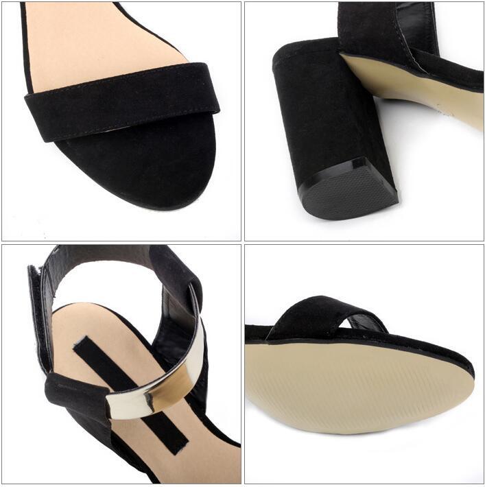 Metallic Ankle Strap Velcro High-Heeled Sandals