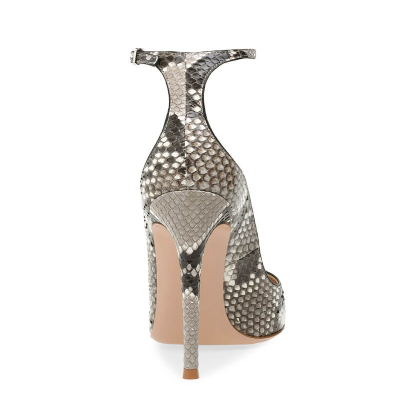 Sexy Snakeskin PU Point Toe Buckle High Heels