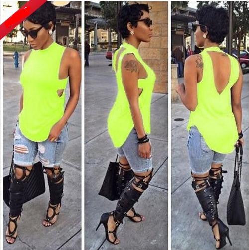 Backless Sleeveless High Neck Slim Sexy Blouse - May Your Fashion - 7