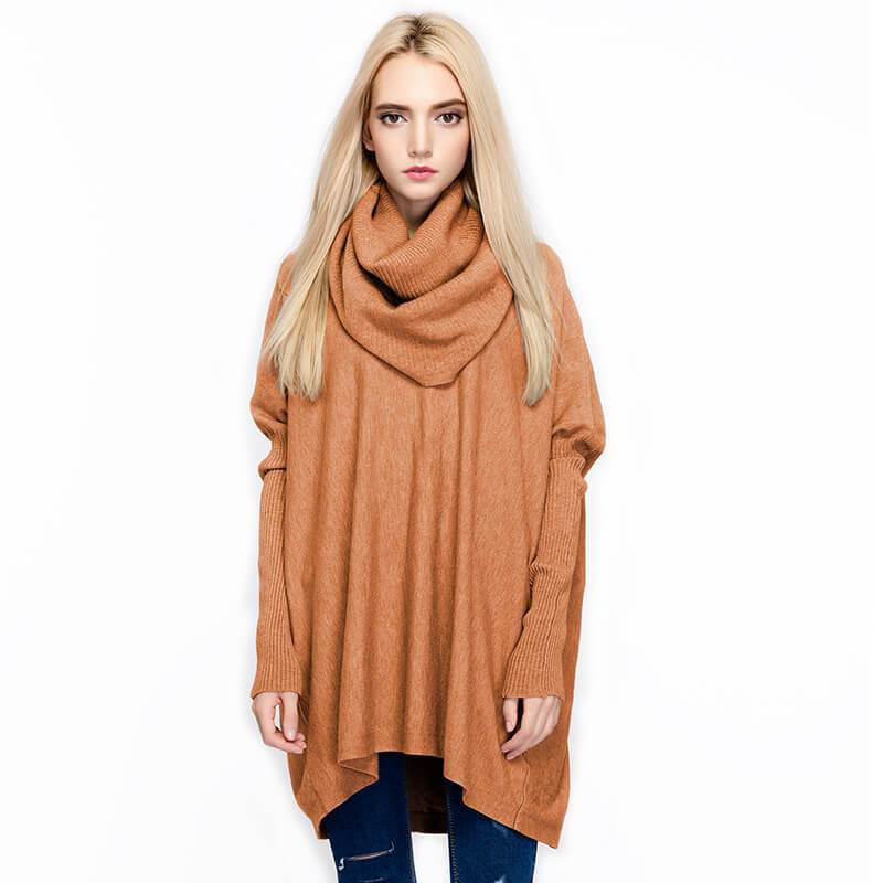 Loose Turtleneck Batwing Sweater