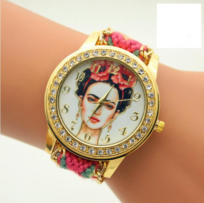 Beauty Women Print Woven Strap Watch