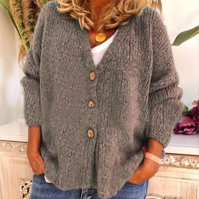 Soild Knitted Sweater Cardigan