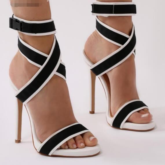 Stiletto High Heel Cross Strap Sandal