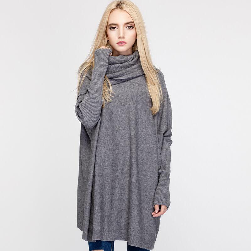 Loose Turtleneck Batwing Sweater