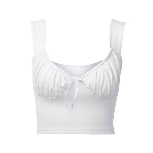 Spaghetti Straps Bow Crop Top