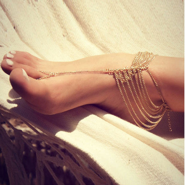 Sexy Multilayers Tassel Chain Ankles