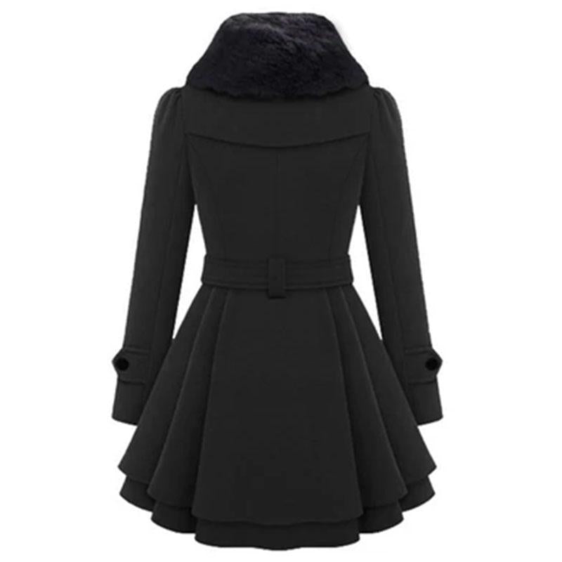 Slim Midi Double Breasted Wool Dress Coat