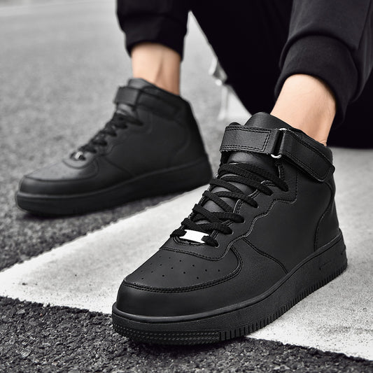 High Top Leather Platform Lace Up Sneakers